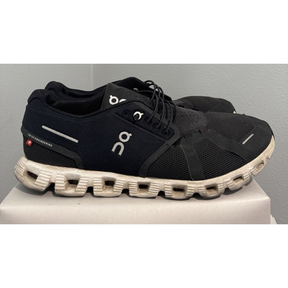 On Cloud 5 Running Athletic Black Sneakers Shoes Mens 12.5